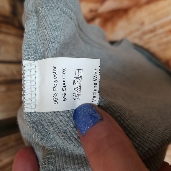 Shein Gray Ribbed Juniors M Halter Cropped Tank Racer Back Top - Picture 7 of 7